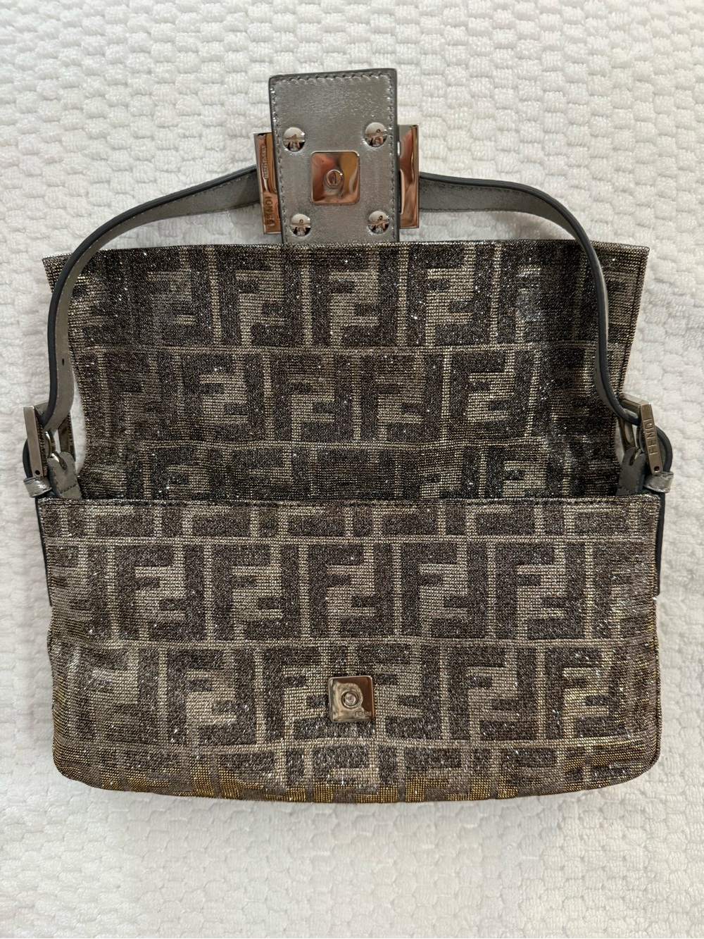 Fendi Monogram Zucca Shoulder Bag in Brown and Gray - Picture 2 of 16